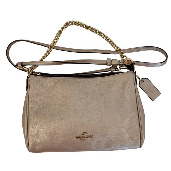 Coach Carry Crossbody Shoulder Handbag Purse Light Pink / Rose Gold F56126 - Picture 1 of 13